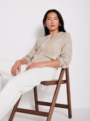Mint Velvet Natural Sequin Knit Cardigan - Image 3 of 7