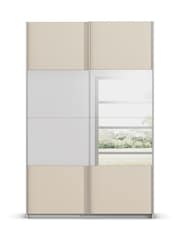 Rauch Champagne Cameron Wood and Centre Mirror 1.3m Sliding Semi Fitted Wardrobe - Image 2 of 6