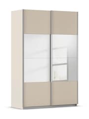 Rauch Champagne Cameron Wood and Centre Mirror 1.3m Sliding Semi Fitted Wardrobe - Image 3 of 6