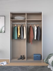 Rauch Champagne Cameron Wood and Centre Mirror 1.3m Sliding Semi Fitted Wardrobe - Image 5 of 6