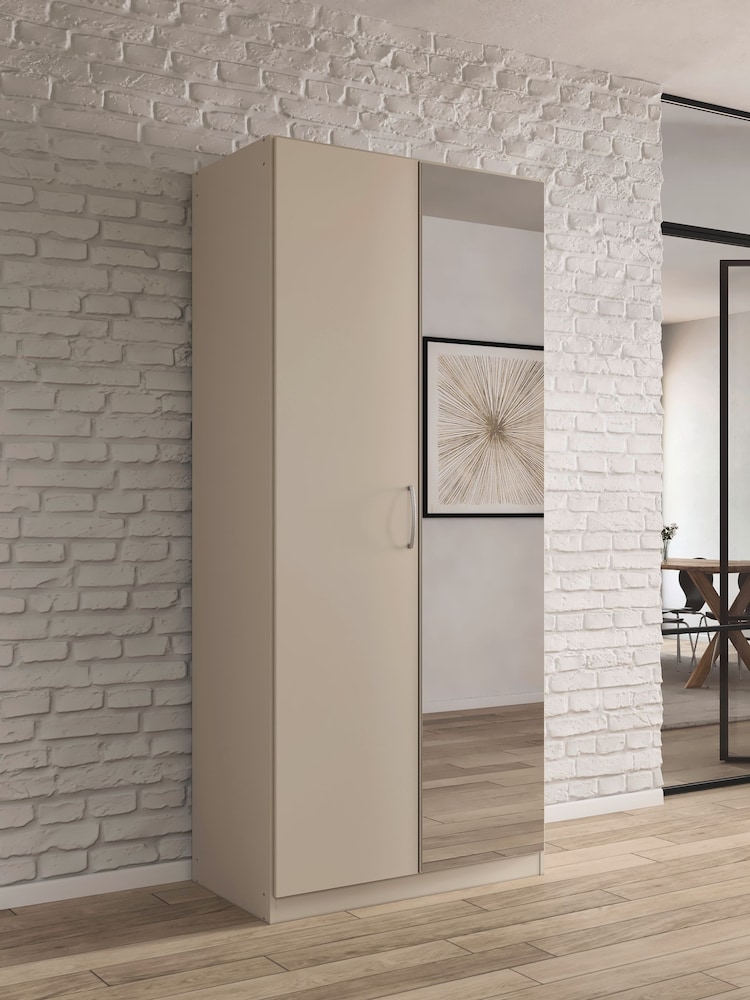 Rauch Champagne Cameron Wood and Mirror Semi Fitted Double Wardrobe - Image 1 of 6