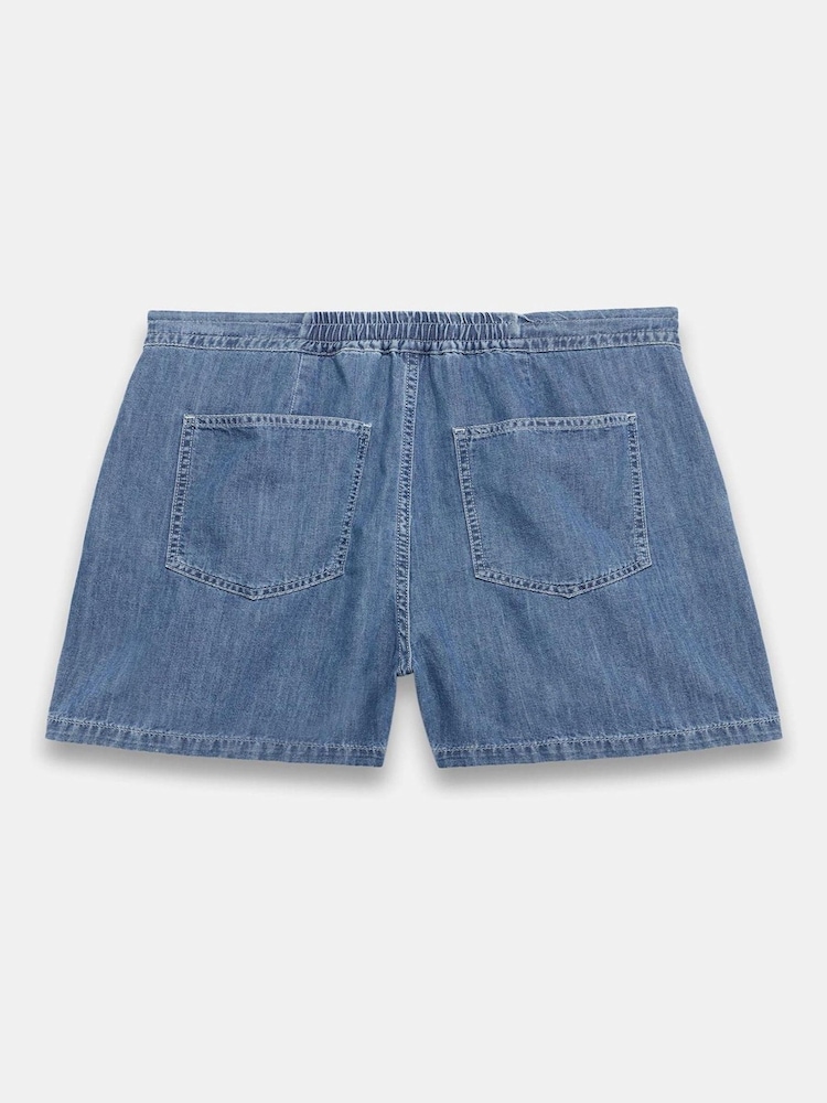 Mint Velvet Blue Mid Tie Waist 100% Cotton Shorts - Image 7 of 7