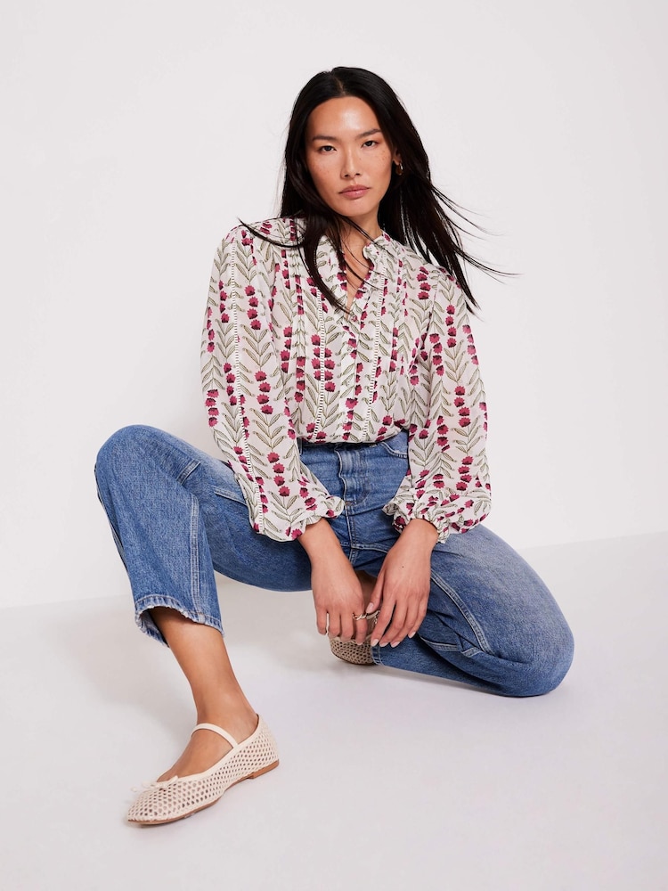 Mint Velvet Natural Floral Print Blouse - Image 1 of 6