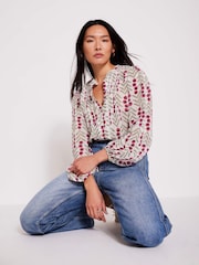 Mint Velvet Natural Floral Print Blouse - Image 4 of 6