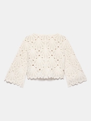 Mint Velvet Natural Crochet Knit Top - Image 2 of 7
