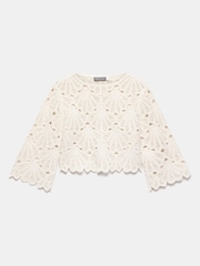 Mint Velvet Natural Crochet Knit Top - Image 3 of 7