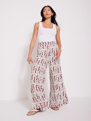 Mint Velvet Natural Floral Print Wide Leg Trousers - Image 3 of 8