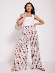 Mint Velvet Natural Floral Print Wide Leg Trousers - Image 4 of 8