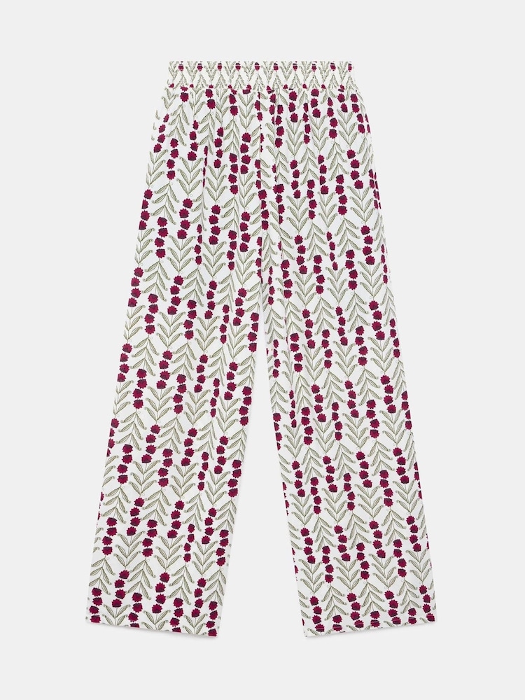 Mint Velvet Natural Floral Print Wide Leg Trousers - Image 8 of 8
