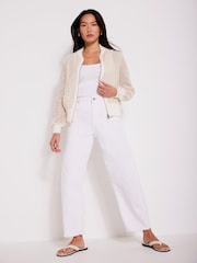 Mint Velvet Natural Sequin Bomber Cardigan - Image 3 of 8