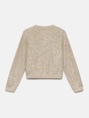 Mint Velvet Natural Sequin Bomber Cardigan - Image 8 of 8