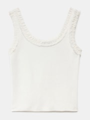 Mint Velvet White Ruffle Trim Vest Top - Image 5 of 6