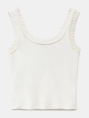Mint Velvet White Ruffle Trim Vest Top - Image 6 of 6