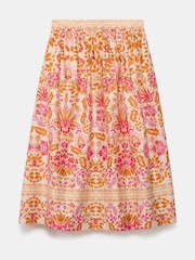 Mint Velvet Pink Floral Print 100% Cotton Midi Skirt - Image 7 of 8
