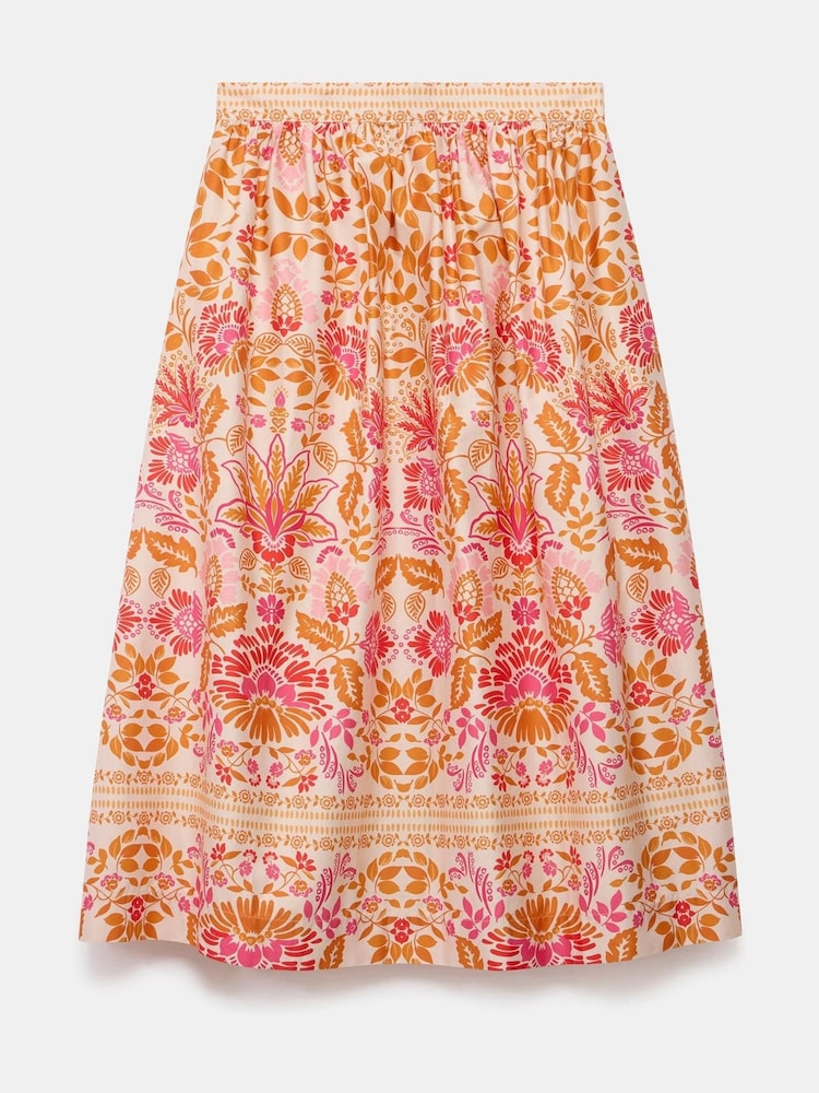 Buy Mint Velvet Pink Floral Print 100% Cotton Midi Skirt from Next