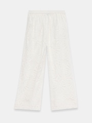 Mint Velvet White Broderie Wide 100% Cotton Trousers - Image 7 of 7