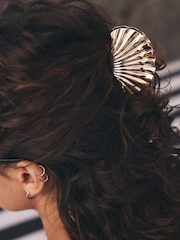 Mint Velvet Gold Tone Metal Shell Hair Clip - Image 2 of 4