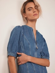 Mint Velvet Blue Denim 100% Cotton Midi Dress - Image 5 of 8