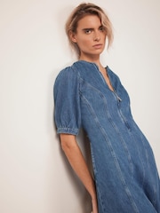 Mint Velvet Blue Denim 100% Cotton Midi Dress - Image 6 of 8