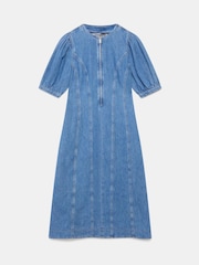 Mint Velvet Blue Denim 100% Cotton Midi Dress - Image 7 of 8