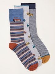 FatFace Navy 3 Pairs of Off Roader Socks - Image 1 of 2