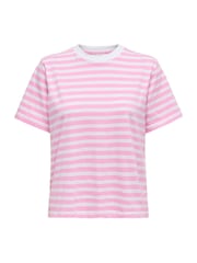 ONLY Pink Short Sleeve Stripe 100% Cotton T-Shirt - Image 3 of 4