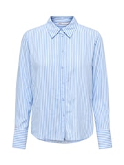 ONLY Blue Relaxed Fit Striped Shirt - Image 2 of 3