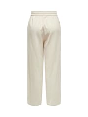 ONLY Natural Loose Drawstring 100% Cotton Trousers - Image 2 of 2