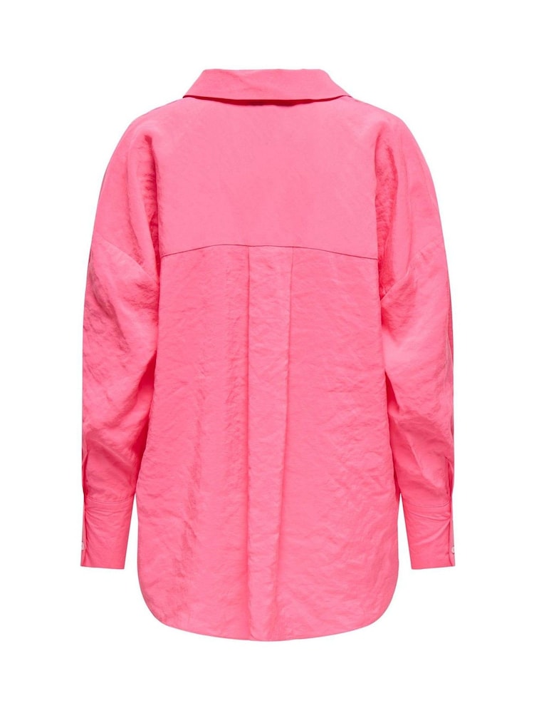ONLY Pink Long Sleeve Loose Shirt - Image 2 of 7