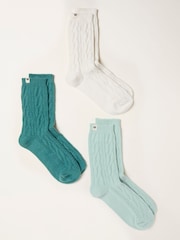 FatFace 3 Pairs of Cosy Cable Socks - Imagen 2 de 2