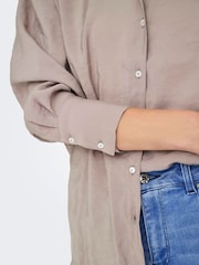 ONLY Brown Long Sleeve Loose Shirt - Image 4 of 6