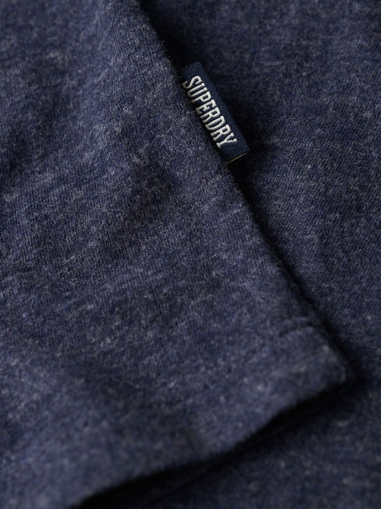 Superdry Indigo Blue Essential Logo Embroidery T-Shirt - Image 6 of 6