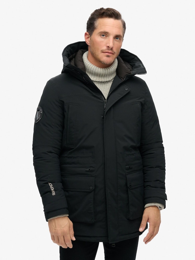 Superdry Black City Padded Parka Coat - Image 2 of 7