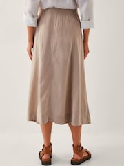 Monsoon Natural Harper Linen A-Line Skirt - Image 3 of 4