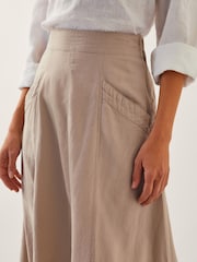 Monsoon Natural Harper Linen A-Line Skirt - Image 4 of 4