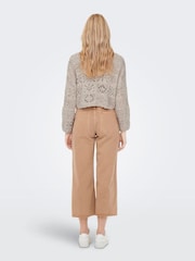 ONLY Cream Crochet Tie Front Cardigan - Image 3 of 8