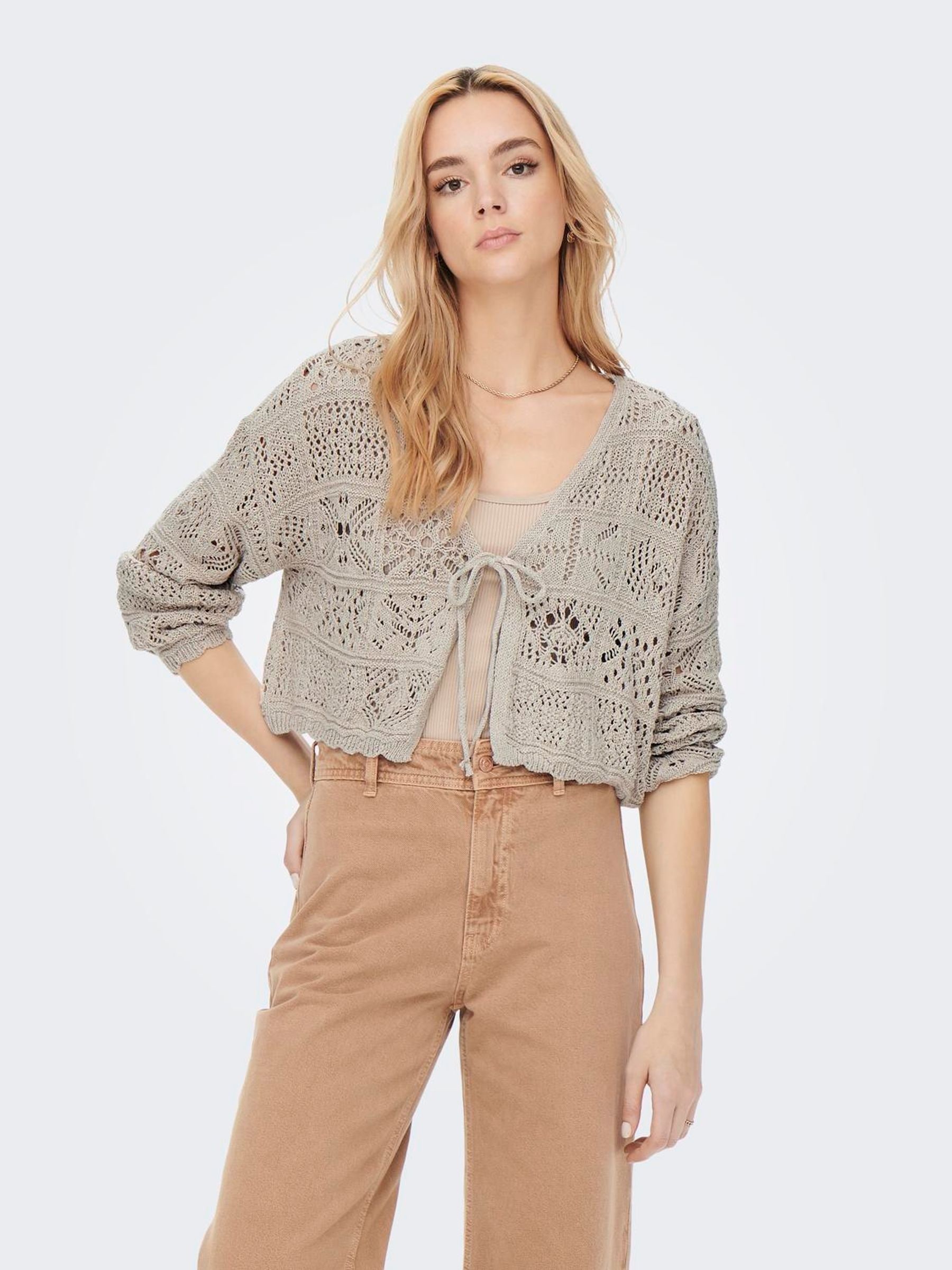 Buy ONLY Cream Crochet Tie Front Cardigan from Next USA