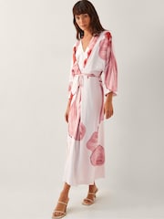 Monsoon Natural June Floral Print Kimono Maxi Dress - Image 1 of 3