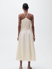 Mango Cream 2 in 1 Jersey Woven Midi Dress - Image 2 of 5