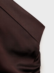 Mango Brown One Shoulder Asymmetric Midi Dress - Image 7 of 7