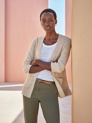 Pure Collection Gold Edge To Edge Sparkle Cardigan - Image 1 of 3