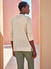 Pure Collection Gold Edge To Edge Sparkle Cardigan - Image 2 of 3
