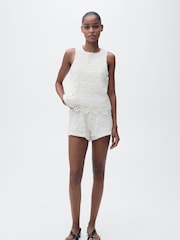 Mango Cream Crochet Lace Tank Top - Image 3 of 6