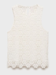 Mango Cream Crochet Lace Tank Top - Image 5 of 6
