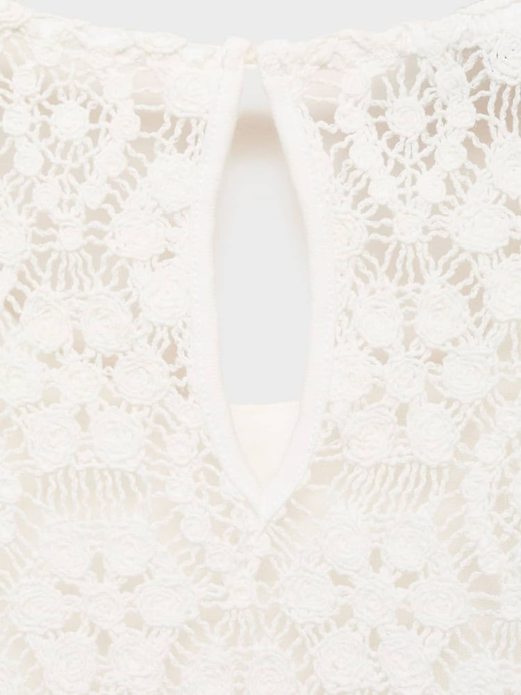 Mango Cream Crochet Lace Tank Top - Image 6 of 6