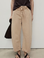 Mango Brown Balloon Leg Tie Waist Kika Jeans - Image 2 of 6