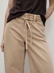 Mango Brown Balloon Leg Tie Waist Kika Jeans - Image 4 of 6