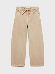 Mango Brown Balloon Leg Tie Waist Kika Jeans - Image 5 of 6