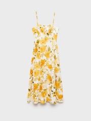 Mango Yellow Floral Print Structured Midi Dress - Image 5 of 6