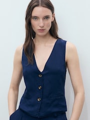 Mango Blue Waistcoat - Image 1 of 5